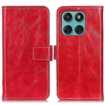 Чехол-книжка Magnetic Retro Crazy Horse Texture на Motorola Edge 60 Fusion/60 - красный