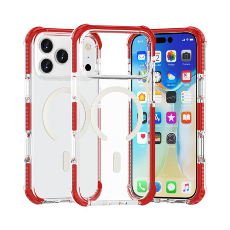 Противоударный чехол Acrylic Magsafe для iPhone 17 Pro Max - красный