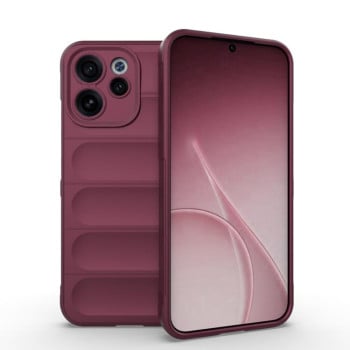 Силиконовый чехол Magic Flannel для OPPO Reno15 F 5G — бордовый