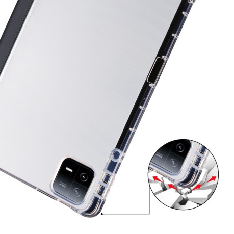 Чехол-книжка 3-fold Clear TPU Smart Leather Tablet Case with Pen Slot для iPad Pro 13 2024 - черный