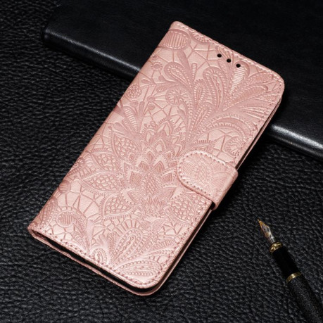 Чехол-книжка Lace Flower Embossing для Motorola Edge 60 Fusion 5G - золото