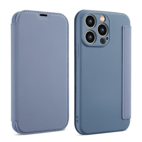 Чехол-книжка Liquid Skin Feel Leather для iPhone 16 Pro Max - серый