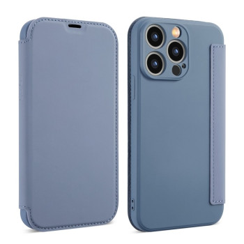 Чехол-книжка Liquid Skin Feel Leather для iPhone 16 Pro Max - серый