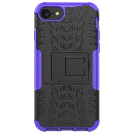 Противоударный чехол Tire Texture на iPhone SE 3/2 2022/2020/7/8 - фиолетовый