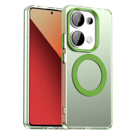 Противоударный чехол MagSafe Holder PC Hybrid для Xiaomi Redmi Note Redmi Note 14S/ 13 Pro 4G / POCO M6 Pro 4G - зеленый
