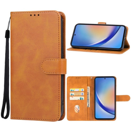 Чехол-книжка EsCase Leather для Samsung Galaxy A35 - коричневый