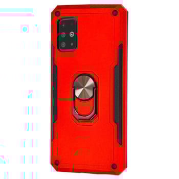 Протиударний чохол-підставка HMC Ring Color на Samsung Galaxy A51-червоний