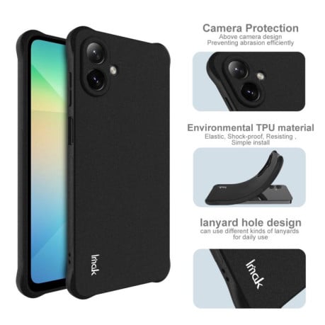 Силіконовий чохол imak Airbag з посиленими кутами на Samsung Galaxy A07 4G - чорний