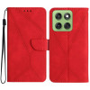Чохол-книжка Stitching Embossed Leather для Motorola Edge 60 - червоний