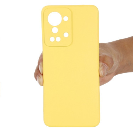 Силиконовый чехол Solid Color Liquid Silicone на OnePlus Nord 2T - желтый