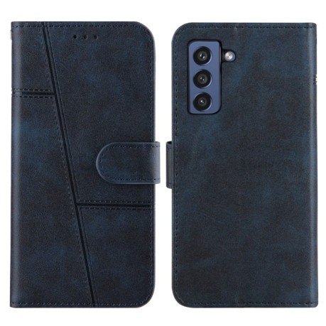 Чехол-книжка Stitching Calf Texture для Samsung Galaxy S21 FE - синий