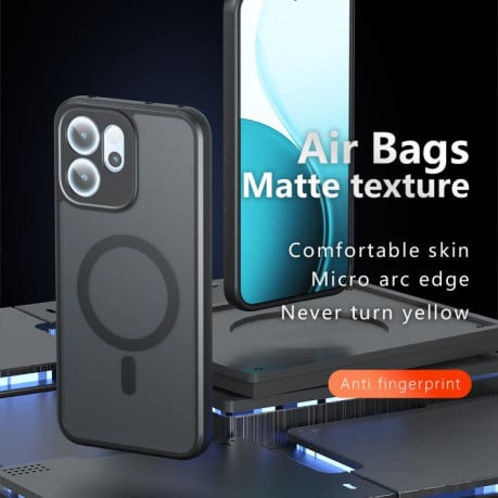 Чехол MagSafe Holder Armor гибрид на OPPO Reno14 F 5G - черный