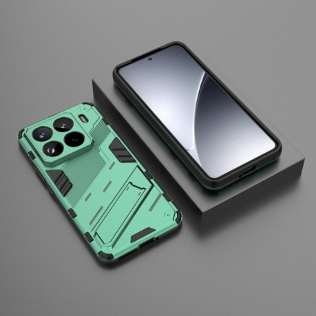 Противоударный чехол Punk Armor для Xiaomi 15 Pro 5G - зеленый