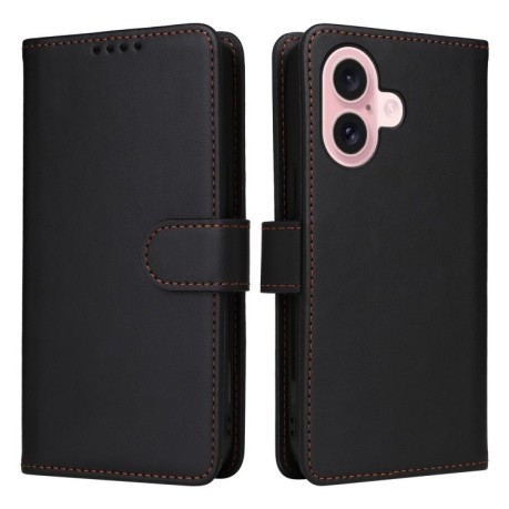 Чохол-книжка BETOPNICE BN-005 2 in 1 Detachable Imitate Genuine Leather для iPhone 16 - чорний