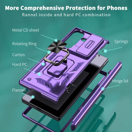 Чехол Sliding Window Hinge на Samsung Galaxy Fold 7 5G - фиолетовый