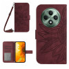 Чохол-книжка Skin Feel Sun Flower для OPPO Reno12 F/12 FS 5G Global - винно-червоний