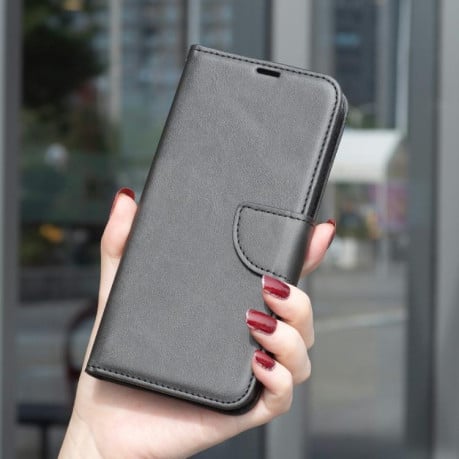 Чехол-книжка Lambskin Texture Pure Color на Xiaomi Redmi 15C 5G/4G EU 173mm/Poco C85 5G - черный