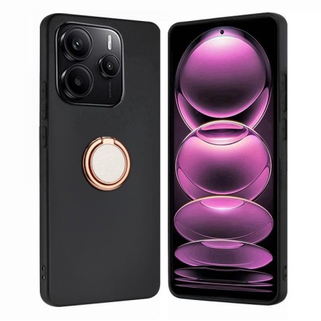 Противоударный чехол Matte with Ring Holder для Xiaomi Redmi Note 14 4G 164.48mm - розовое золото