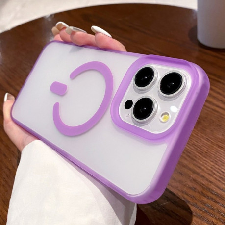 Чохол Dual-color MagSafe TPU Hybrid для iPhone 16 Pro – фіолетовий