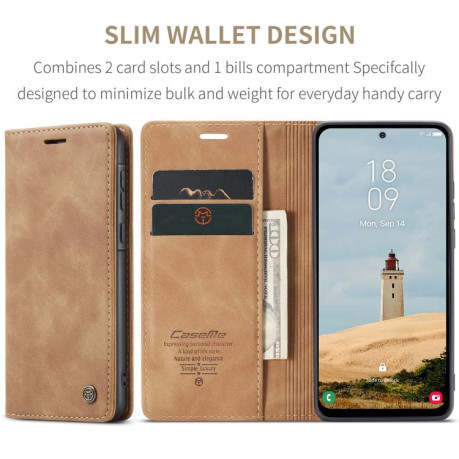 Чехол-книжка CaseMe-013 Multifunctional на Samsung Galaxy A56 - коричневый
