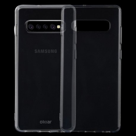 Ультратонкий силиконовый чехол на Samsung Galaxy S10 Plus-прозрачный