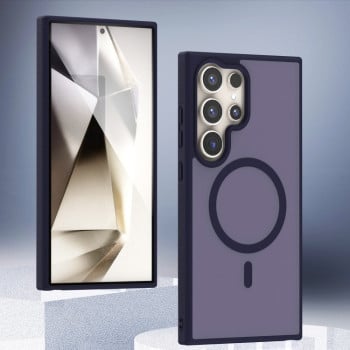 Протиударний чохол Transparent TPU Hybrid PC Magsafe  для Samsung Galaxy S25 Ultra 5G - фіолетовий