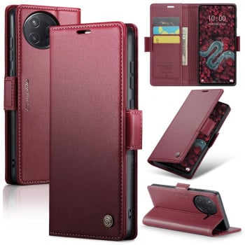 Чохол-книжка CaseMe 023 Butterfly Buckle Litchi Texture RFID Anti-theft Leather для Xiaomi Poco F7 Pro / F7 Ultra - червоний