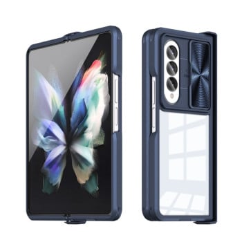 Противоударный чехол 360 Full Body Sliding Camshield для Samsung Galaxy Fold4 - синий
