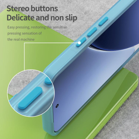 Протиударний чохол MagSafe Frosted Translucent TPU + PC для Xiaomi 15 Pro - синій