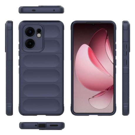 Силиконовый чехол Magic Flannel для OPPO Reno13 F/Reno13 FS- синий