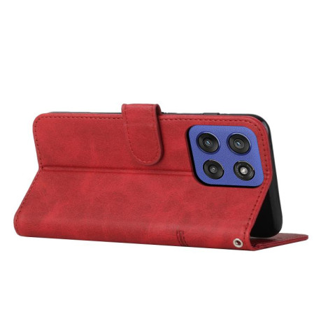 Чехол-книжка Stitching Calf Texture для Motorola Edge 60 Fusion - красный