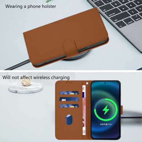 Чехол-книжка Skin Feel Solid Color Leather для Infinix Zero 30 4G - коричневый