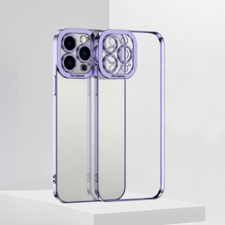 Противоударный чехол Electroplating High на iPhone 14 Pro Max - фиолетовый