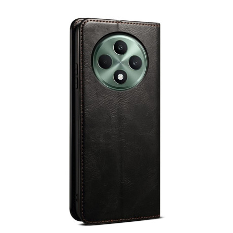 Чехол-книжка Simple Wax Crazy Horse для OPPO Reno12 F/12 FS 5G - черный