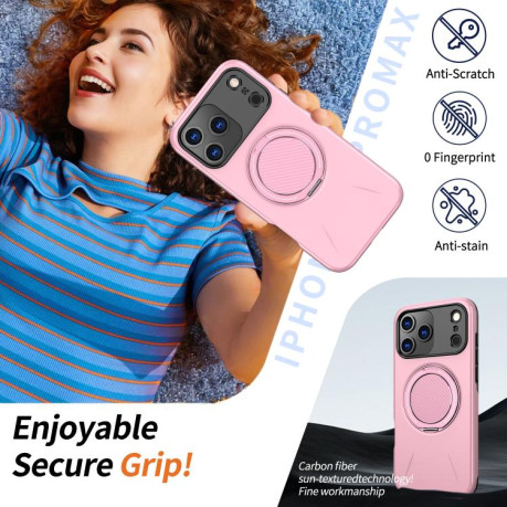 Противоударный чехол Kalebol с MagSafe и подставкой на iPhone 17 Pro Max - розовый