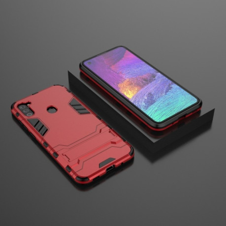 Противоударный чехол Invisible Holder на Samsung Galaxy A11/M11 - красный