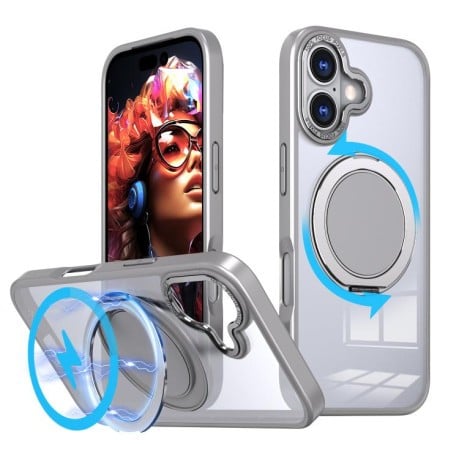Чехол Kalebol с подставкой 360 и MagSafe на iPhone 17 - серый