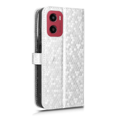 Чехол-книжка Honeycomb Dot для Motorola Moto G05 / E15 - серебристый
