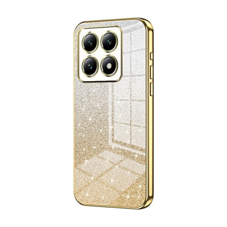 Ударозахисний чохол Gradient Glitter Powder Electroplated на Xiaomi 14T - золотий