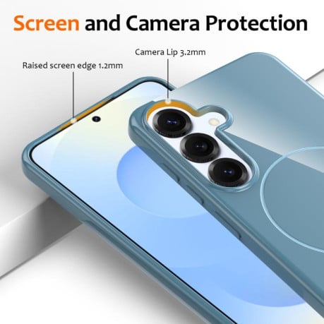 Чехол Glossy глянцевый с MagSafe на Samsung Galaxy S25 FE 5G - синий