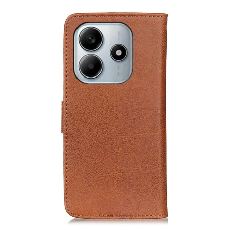 Чехол-книжка KHAZNEH Cowhide Texture на Xiaomi Redmi Note 14 4G 164.48mm - коричневый
