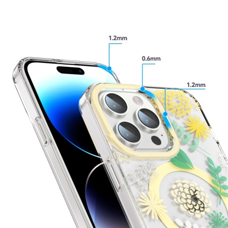 Чохол протиударний with Magsafe Magnetic Shockproof для iPhone 15 - Chrysanthemum