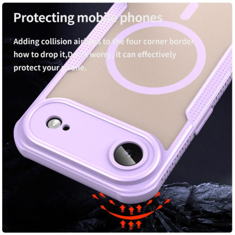 Противоударный чехол Armor Glaze MagSafe Magnetic для iPhone Air - фиолетовый