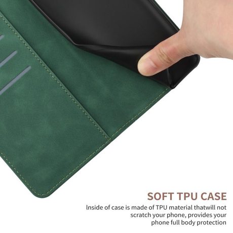 Чехол-книжка Stitching Embossed Leather на OnePlus 15R — зелёный