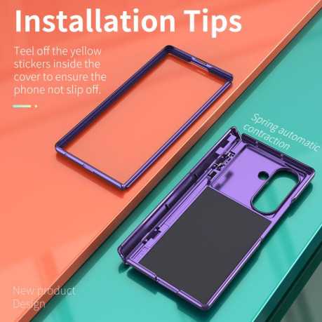 Чехол Sliding Window Hinge на Samsung Galaxy Fold 7 5G - фиолетовый
