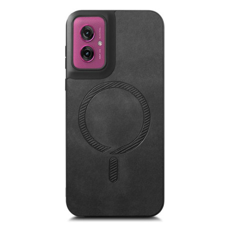 Чохол Retro MagSafe Magnetic PU на Motorola Moto G55 - чорний