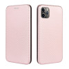 Чохол-книга Carbon Fiber Texture на iPhone 12 Pro Max - рожевий