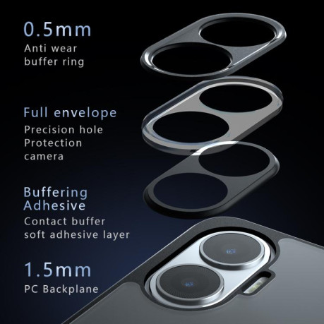 Противоударный чехол Armor Precise Hole PC Hybrid TPU для  Xiaomi Poco F7 - черный