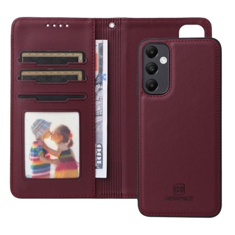 Чехол-книжка BETOPNICE BN-005 2 in 1 Detachable Imitate Genuine Leather для Samsung Galaxy A05s - винно-красный