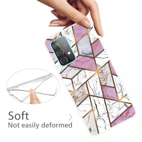 Противоударный чехол Marble Pattern для Samsung Galaxy A32 5G- Rhombus White Purple